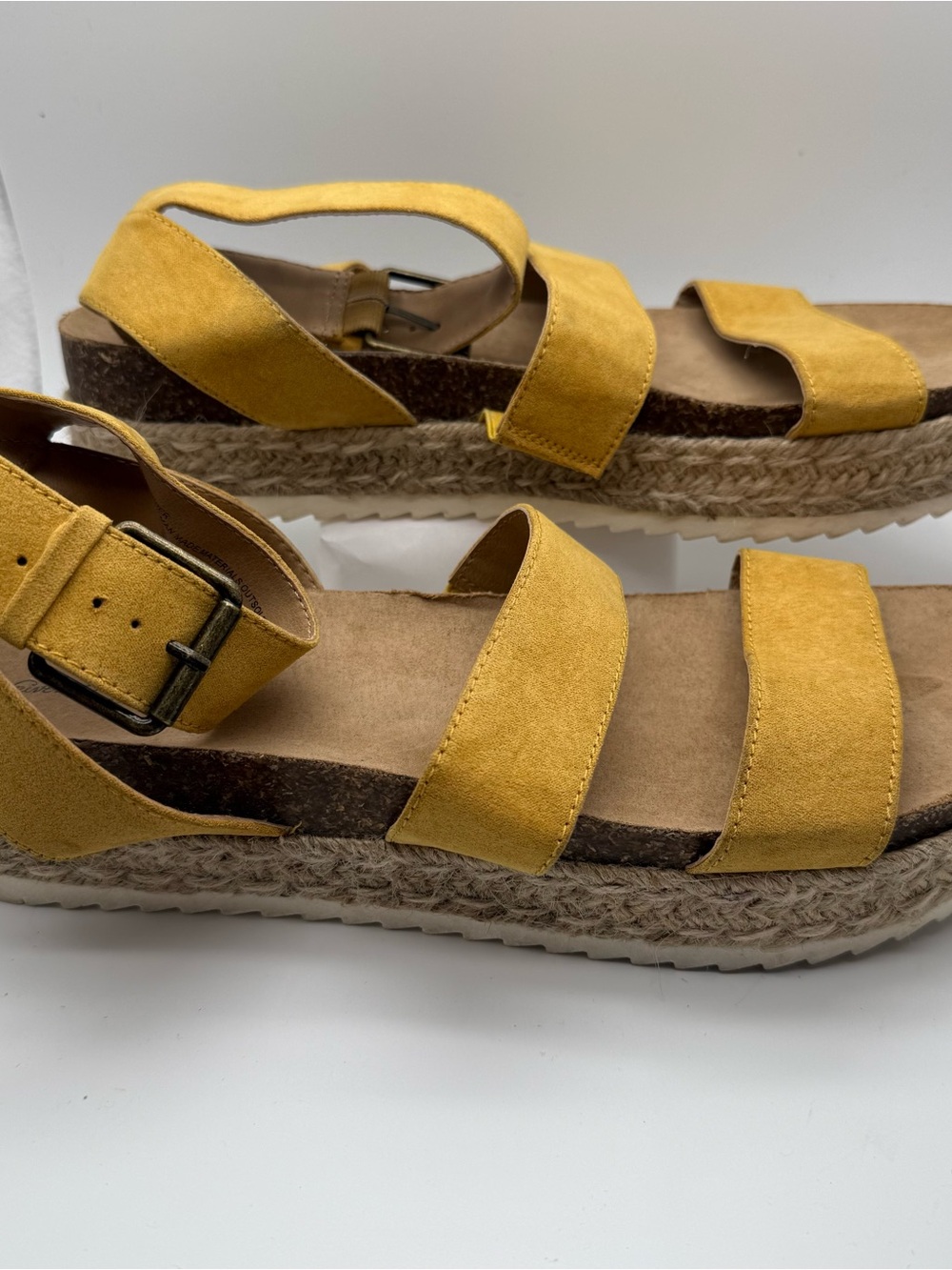 Target Yellow Suede Jute Platform Espadrille Sandals